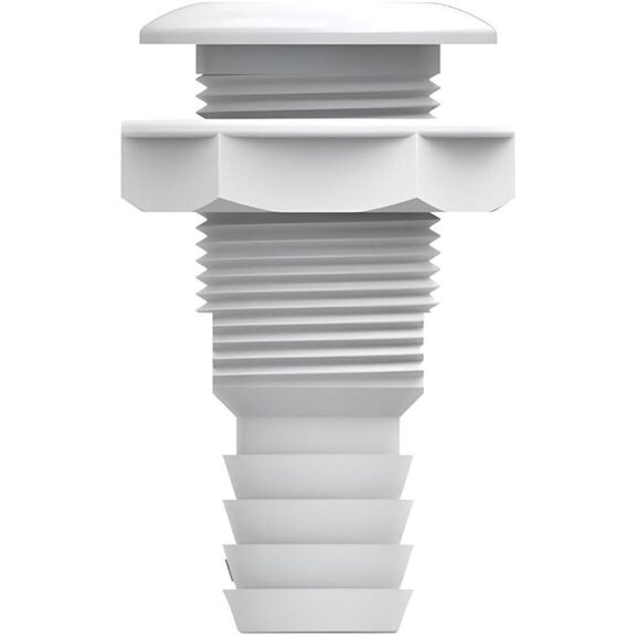 SEAFLO 5/8" Thru Hull Fitting with Check Valve, Polypropylene/Nylon, White, 1-Pack image number 4