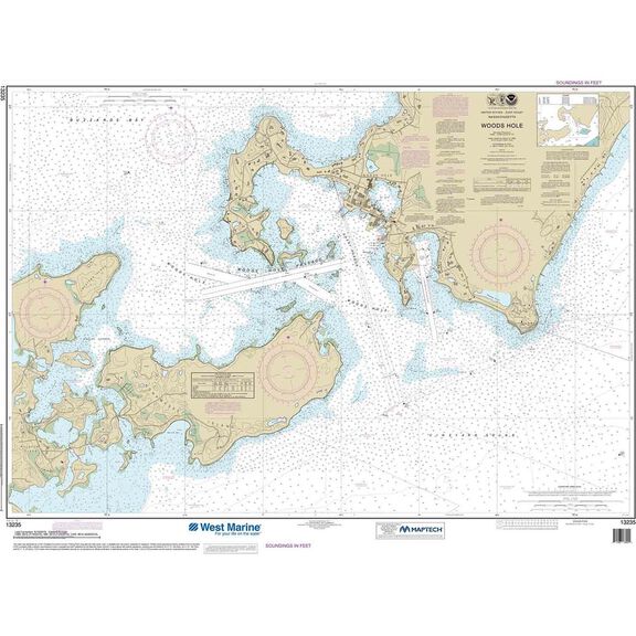 Maptech&reg; NOAA Recreational Waterproof Chart-Woods Hole, 13235 image number 0