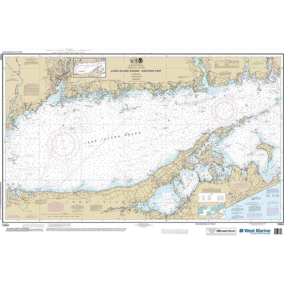Maptech&reg; NOAA Recreational Waterproof Chart-Long Island Sound Eastern Part, 12354 image number 0