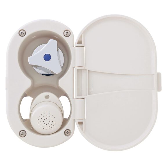 Trinidad Transom Shower Cold Only, Warm White Cup & Lid, Small Warm White Sprayer, 6' Stainless Steel Hose, Chrome Trinidad Handle image number 6