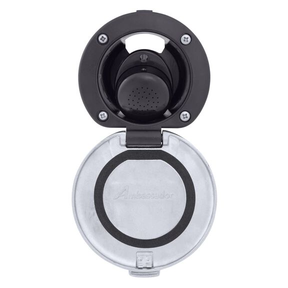 Recessed Shower Black Cup with Stainless Steel Lid w/Gasket, Small Black Sprayer, 6' Stainless Steel Hose image number 4