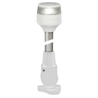 Base Mount Fold-Down LED All-Round Navigation Pole Light, White Housing, 20", 2 Nautical Miles Visibility