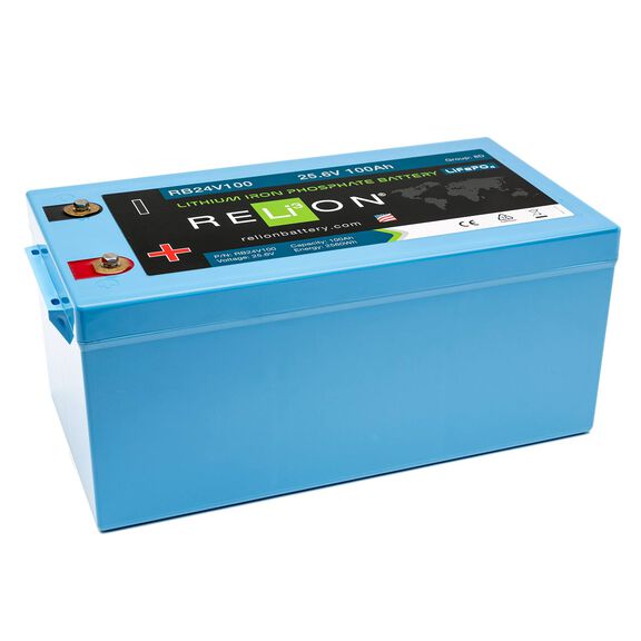 Group 8D RB24V100 Lithium Iron Phosphate Deep Cycle Battery, 24V, 100Ah image number 1