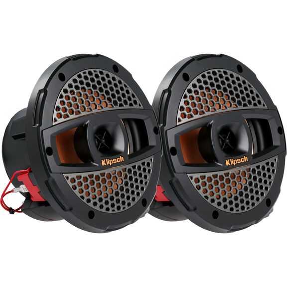7" Marine Coaxial Speakers with Onyx Steel Colored Grilles image number 2