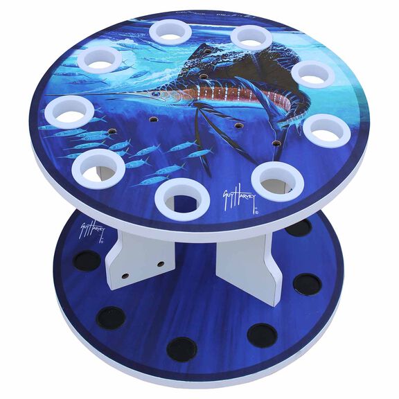 Guy Harvey Sailfish Spinning 9 Fishing Rod Storage Rack, Vertical Fishing Pole Rod Holder image number 0