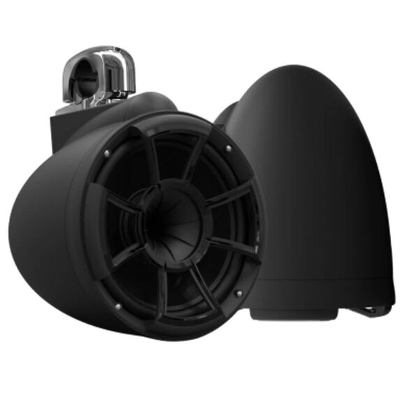 Wet Sounds REV 10 Black Special Edition Revolution Series 10" Matte Black Tower Speakers with Stainless Steel Fixed Clamps (Pair) image number 0