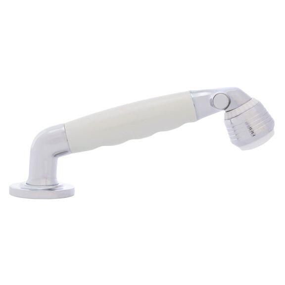 Deck-Mount Sprayer Classic Warm White Sprayer, 10' White Rubber Hose, Low Profile Holder image number 2