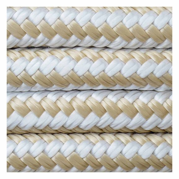 1/2" x 15' Dock Line, Double Braid, Gold / White image number 0