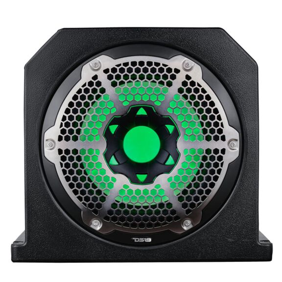 HYDRO Double Marine Subwoofer Enclosure with 10" Subwoofer plus 10" Passive Radiator and Integrated RGB Lights, 700 Watts, 4-Ohm, Black image number 1