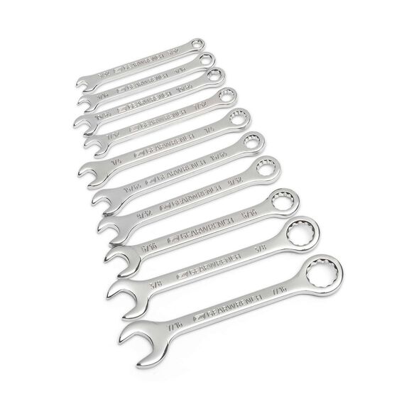 10 Piece SAE Midget Combination Wrench Set image number 0