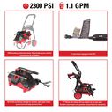 2300 PSI at 1.1 GPM 120V Brushless Induction Motor with an Axial Cam Pump Cold Water Residential Electric Pressure Washer image number 6