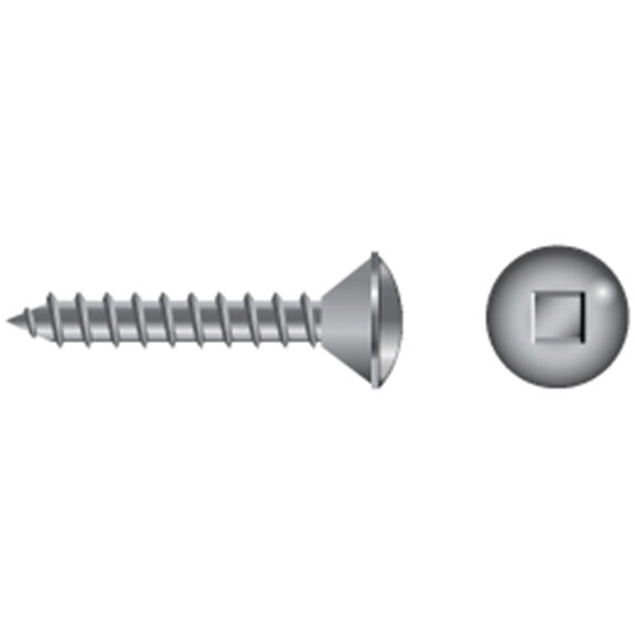 #8 X 3/4" Stainless Steel Square Drive Oval-Head Tapping Screws, 100-Pack image number 0