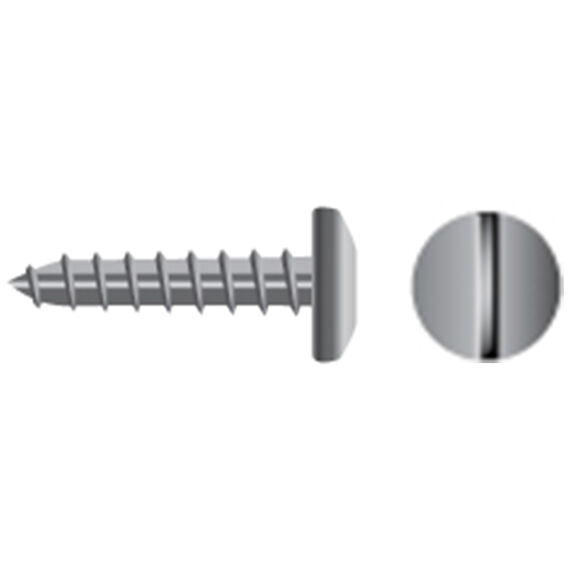 #6 X 3/4" Stainless Steel Slotted Pan-Head Tapping Screws, 100-Pack image number 0