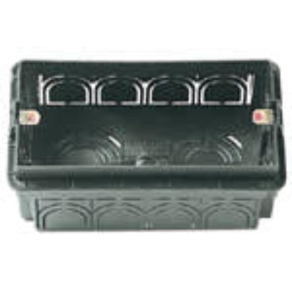 Vimar V71304.AU 4-Module Flush Mounting Box, Masonry, Black image number 0