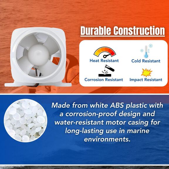 SEAFLO In-Line Blower, 24V 130 CFM 3" Marine Ventilation Fan image number 6