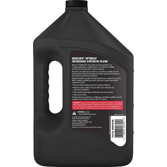 Mercury 8M0229798 Synthetic Blend Direct Injection (DI) Engine Oil for OptiMax and Other DFI 2-Stroke Outboards, Gallon image number 1