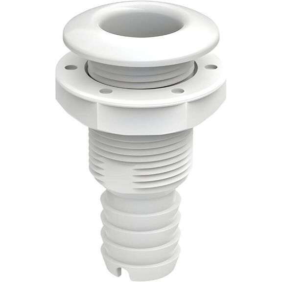 SEAFLO 1" Thru Hull Fitting with Check Valve White image number 0