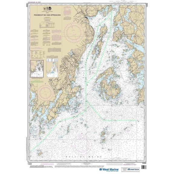 Maptech&reg; NOAA Recreational Waterproof Chart-Penobscot Bay and Approaches, 13302 image number 0