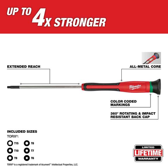 6 Piece Torx Precision Screwdriver Set with Case image number 1