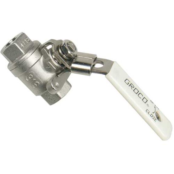 Stainless-Steel Full-Flow Ball Valve, 3/8" Size (NPT) image number 0