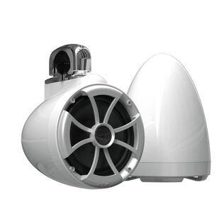 Wet Sounds ICON 8 White V2 Series 8" Marine Tower Speakers with Stainless Steel Fixed Clamps (Pair)