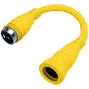 Hubbell Marine Adapter, Straight , Yellow, 50A 125V Twist-Lock  Connector to 50A 125/250V 3P4W Twist-Lock Plug image number 1