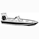 19'6" Styled-to-Fit Boat Cover for V-Hull Center Console Shallow Draft Fishing Boats with Poling Platform image number 1