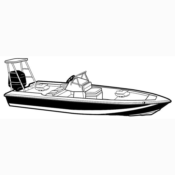 19'6" Styled-to-Fit Boat Cover for V-Hull Center Console Shallow Draft Fishing Boats with Poling Platform image number 1