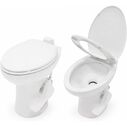 SEAFLO Porcelain RV Toilet Elongated Bowl 19in Residential Height Gravity Foot Pedal Soft Close image number 3