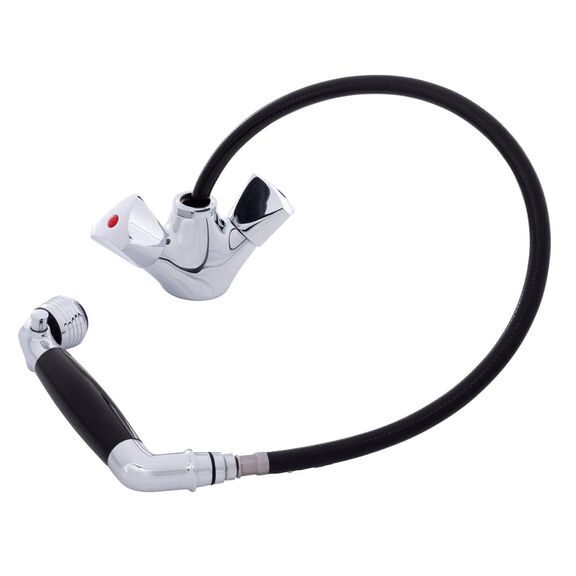 Trinidad Head/Shower Combo Faucet Classic Black Sprayer No Teeth, 6' Black Rubber Hose Chrome/Black image number 1