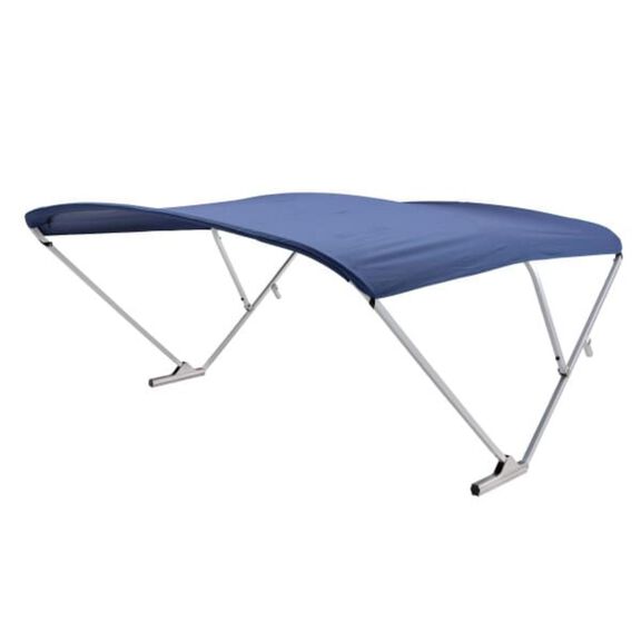 SureShade Pontoon Power Bimini Top - Clear Anodized Frame, Beige Navy image number 0