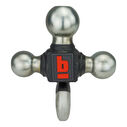 Trailer Tri Ball Mount, 2" Shank w/Hook & Zn Balls HD image number 1