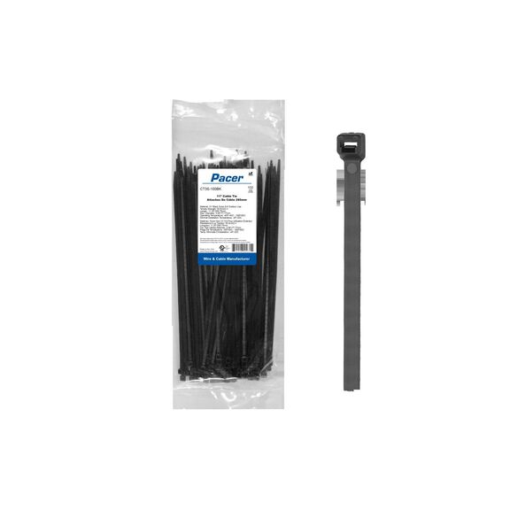 Nylon Cable Ties with Mounting Ring, 100-Pack image number 0