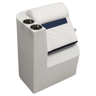 Wise DLX1305L-1904 DLX Series Pontoon Left Radius Lean Back Recliner - White / Mariner Blue