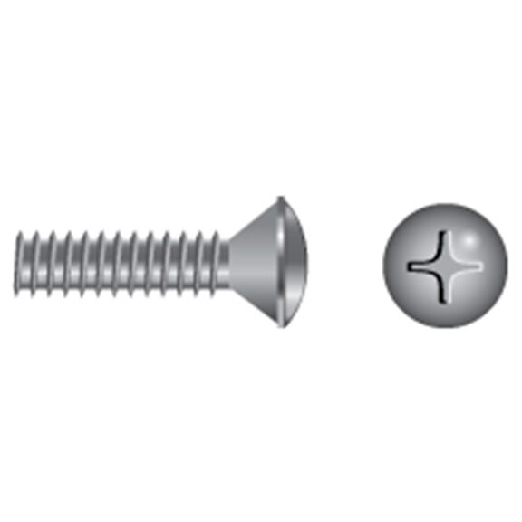 1/4-20 X 2" Stainless Steel Phillips Oval-Head Coarse Thread Machine Screws, 4-Pack image number 0