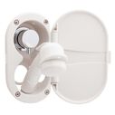 Aidack Transom Shower Hot/Cold Mixer, Warm White Cup & Lid, Small Warm White Sprayer, 6' Stainless Steel Hose, Chrome Aidack Handle image number 2