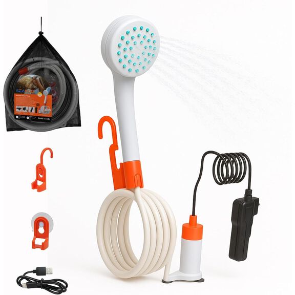 SEAFLO Portable 12V Outdoor Camping/Shower Pump with 80" Hose image number 0