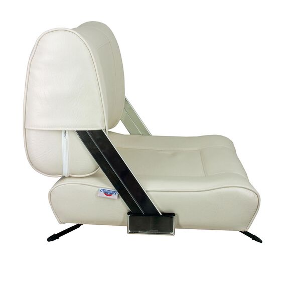 White Flip Back Seat with Slide Mount image number 3