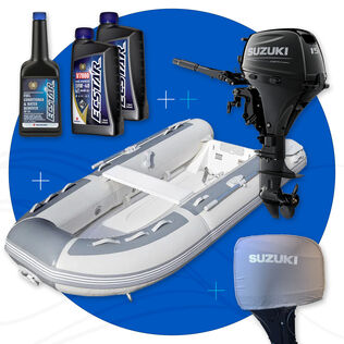 West Marine RIB 310 PVC Inflatable Boat & Suzuki Black 15HP Outboard Bundle
