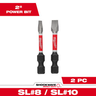 SHOCKWAVE 2" Impact Slotted 3/16" & 1/4" Power Bit, 2-Pack