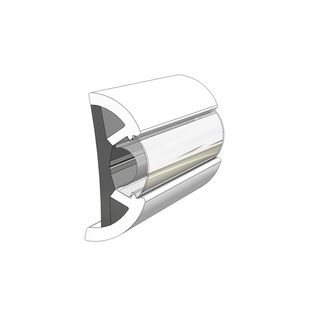 Rub Rail SuproFlex Semi-Rigid Vinyl Large, 2-1/2" X 1",100'