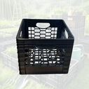 24 Quart Heavy-Duty Black Milk Crates for Storage, Organization, 18.75" x 13" x 11" image number 8
