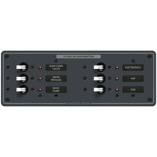 Traditional Metal DC Circuit Breaker Panel, 6-Position