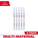 4" 10TPI T-Shank Multi-Material Bi-Metal Jig Saw Blades, 5 Pack image number 0