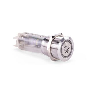Buzzer, Stainless Steel w/ Flashing LED Warning
