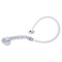 Deck-Mount Sprayer Small Chrome Sprayer No Hook w/Elbow, 6' White Rubber Hose, Ultra-Low Profile Holder image number 1