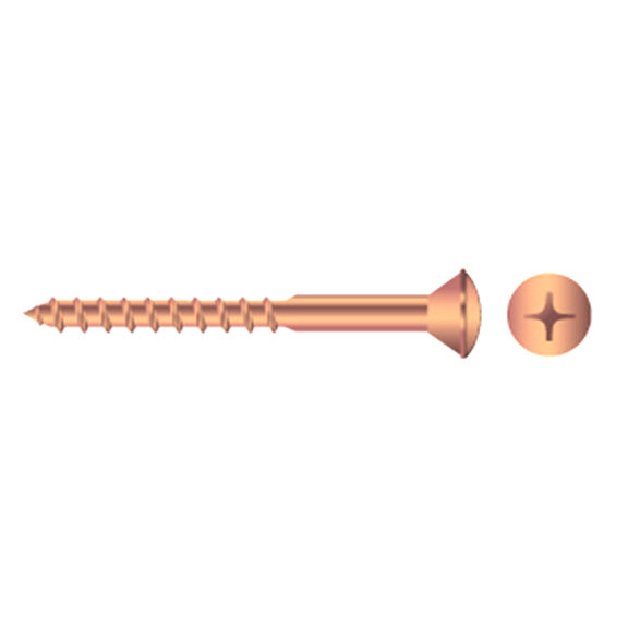 #8 X 1 1/4" Silicon Bronze Frearson Oval-Head Wood Screws, 100-Pack image number 0