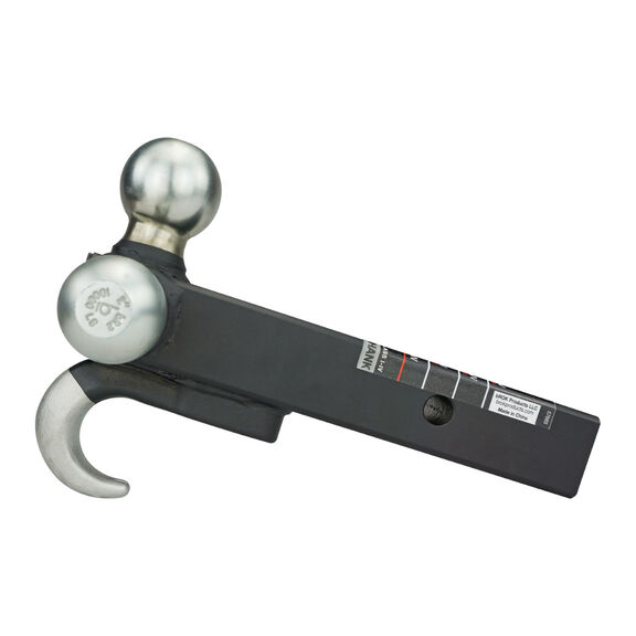 Trailer Tri Ball Mount, 2" Shank w/Hook & Zn Balls HD image number 2