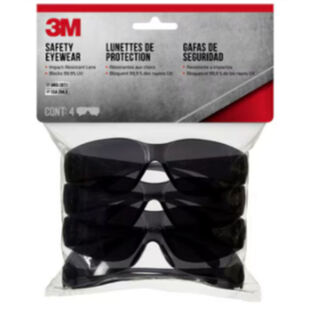 Safety Eyewear 90954H4-DC, Gray, Gray Lens, Anti-Scratch, 4/pack