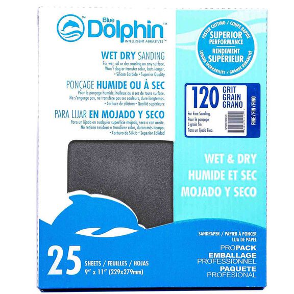 Wet/Dry Sandpaper Sheets, 120 Grit, 25-Pack image number 0